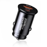 Incarcator auto Fast Charge USB, Type-C 40W Asteroid GSM C4, negru