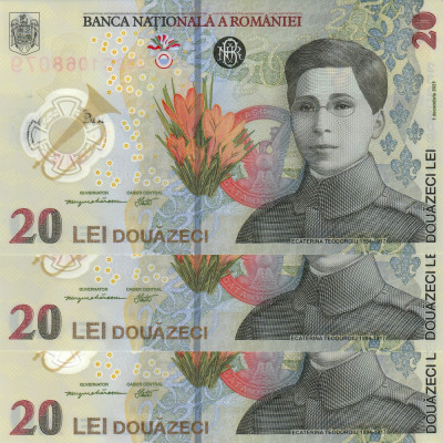 Romania, 20 lei 2021_UNC_seria &amp;rdquo;C&amp;rdquo;_pret pe bucata foto