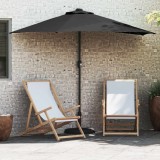 vidaXL Parasol de Grădină Negru 294 x 150 x 224 cm Poliester și oțel 42003273