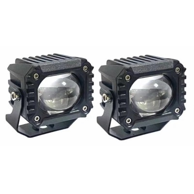 Set 2 proiectoare auto LED, lupa, 50W/set, 12/24V, 6000K, 3000lm foto