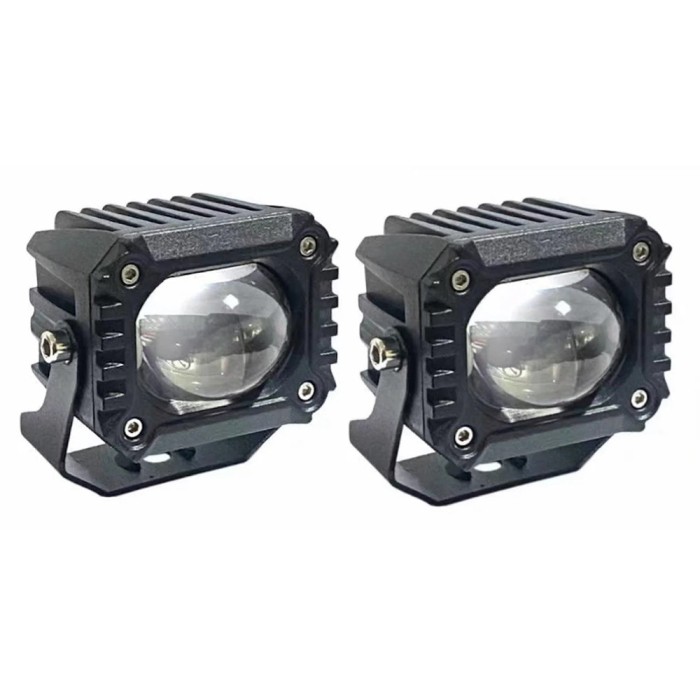 Set 2 proiectoare auto LED, lupa, 50W/set, 12/24V, 6000K, 3000lm