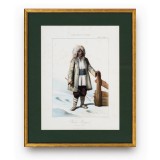 Valet țigan - Iași, litografie colorată manual, gravor Michel Bouquet