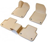 Set de 5 covorase bej cauciuc 3D stil tavita premium pentru Audi Q8, SQ8 din 2018, Recambo