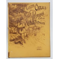 PE VALEA OLTULUI , SCENA PASTORALA ROMANA de EMIL PETRESCU , GRAVURA PE COPERTA , SFARSITUL SEC. XIX , PARTITURA