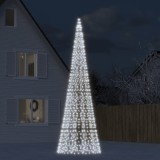 VidaXL Pom de Crăciun LED pe st&acirc;lp 1534 LED-uri Alb Rece 500 cm