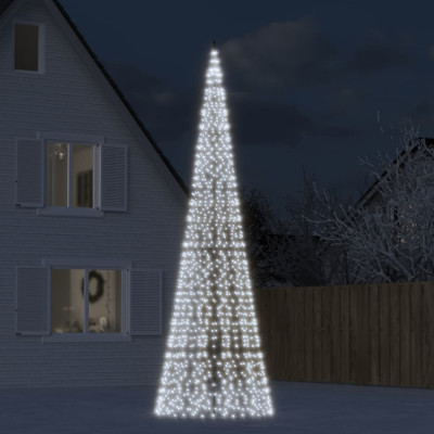 vidaXL Lumină brad de Crăciun pe catarg, 1534 LED-uri, alb rece 500 cm foto