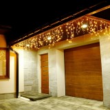 Ghirlanda luminoasa tip perdea 500 LED-uri, 20m, pentru interior/exterior, iluminare galbena, cu telecomanda Household NewTrend