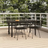 VidaXL Set mobilier de grădină, 5 piese, negru, poliratan