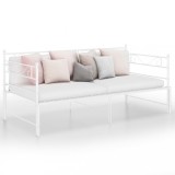 vidaXL Cadru canapea extensibilă, alb, 90x200 cm, metal