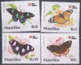 Timbre cu fluturi din Mauritius