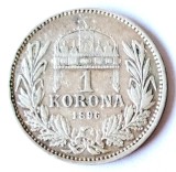 UNGARIA 1 COROANA 1896 CORONA KORONA ARGINT VF+++, Europa