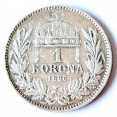 UNGARIA 1 COROANA 1896 CORONA KORONA ARGINT VF+++