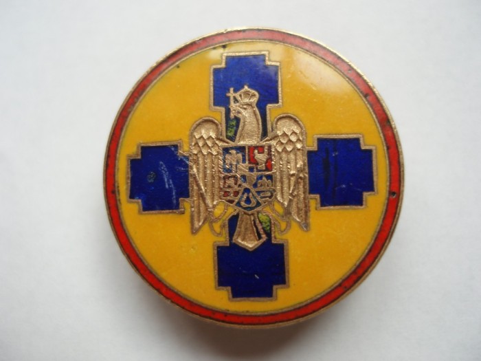 ROMANIA - INSIGNA REGALISTA FRONTUL RENASTERII NATIONALE (FRN) , 1938 , CAROL II , IM1.133