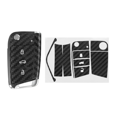 Set 2 Autocolante cheie auto Kwmobile pentru VW 3 Butoane, Negru, PVC, KWM000024UP001C foto