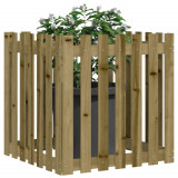 Jardiniera gradina cu design gard, 70x70x70 cm, lemn pin tratat GartenMobel Dekor, vidaXL
