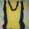 BLUZA DAMA DIN IN FARA MANECI, CU BRODERIE LA GAT , marimea 32