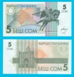 Kirghizstan (p#5) 5 Som 1993 UNC &#039;Manas Nobilul&#039; serie: 00001813