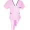 Costum Medical Pe Stil, Roz deschis cu fermoar si cu garnitura Neagra, Model Adelina - XS, XS