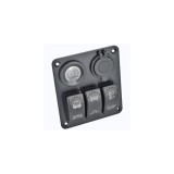 Panou de control cu voltmetru, 3 &icirc;ntrerupatoare si 2 porturi USB Cod: SP04 / SPA16 Automotive TrustedCars, Oem
