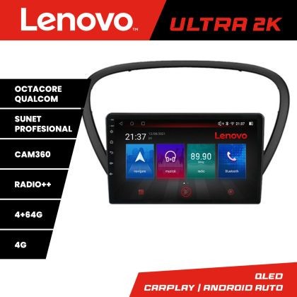 Navigatie Peugeot 607 Android radio gps internet 8 core QLED Qualcomm 4+64 360 Lenovo CarStore Technology