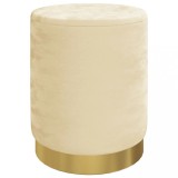 Taburet depozitare rotund, roz caisa, catifea 31 x 37 cm