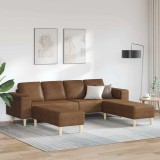 Set de canapea 3 pcs Maro Piele ecologică de suede