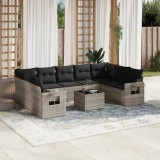 vidaXL Set canapele de grădină cu perne 10 piese gri deschis poliratan 3252949