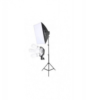 Lumina foto studio softbox cu 4 socluri E27 pentru bec,trepied 200 cm inclus foto