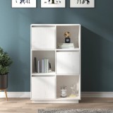 vidaXL Dulap &icirc;nalt, alb, 74x35x117 cm, lemn masiv de pin