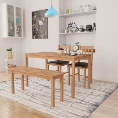 Set mobilier de sufragerie, 4 piese, lemn masiv de stejar foto