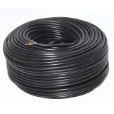 Cablu Electric MYYM 3x2.5 mm&sup2;, Cupru, Litat, Negru, Flexibil, pentru Instalații Electrice Casnice și Comerciale, 100m/rolă