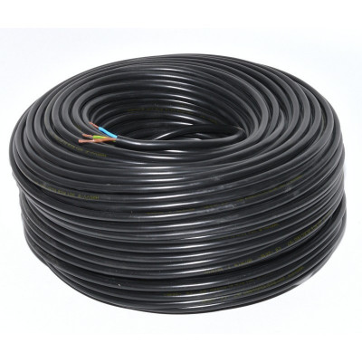 Cablu Electric 3x2,5mm MYYM Litat (Negru) foto