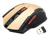 Mouse Optic Gaming Wireless, 1600 DPI, culoare Gold