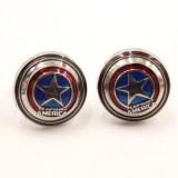 Butoni CAPTAIN AMERICA metalici + ambalaj cadou, Inox