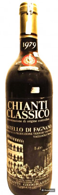 A74 -VIN CHIANTI CLASSICO, DOC, castello FAGNANO, recoltare 1979 cl 75 gr 12 foto