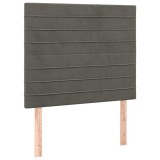 Cumpara ieftin Tablie de pat gri inchis 80x5x118/128 cm catifea