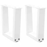 Picioare masuta cafea vidaXL, 2 buc, 30x30 cm, otel alb, forma V, reglabile, moderne