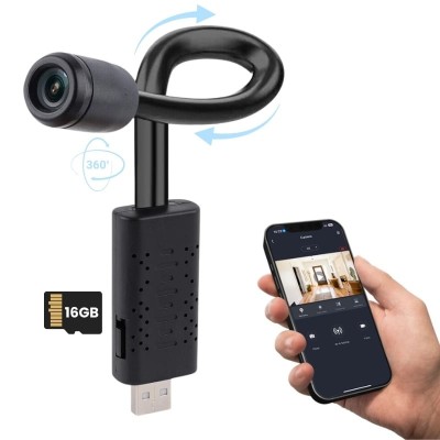 Camera Spion iUni A12, Wi-Fi, Card Micro SD 16GB, Vizualizare Live pe telefon foto