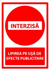 indicator interzis lipirea pe usa de efecte publicitare foto