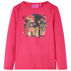 Tricou pentru copii cu m&acirc;neci lungi, roz aprins, 140, vidaXL
