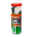 Coliere Plastic Autoblocare Handy, 300 Buc, Diverse Dimensiuni si Culori: 2.5x100, 3.6x200 mm, Negru, Transparent, Verde, Nylon 66
