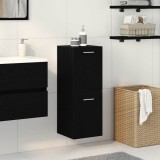 Cabinet de baie vidaXL Negru Stejar 30x30x80 cm Lemn Laminat