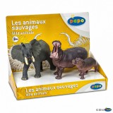 PAPO SET ANIMALE SALBATICE ELEFANT, HIPOPOTAM SI HIPOPOTAM PUI