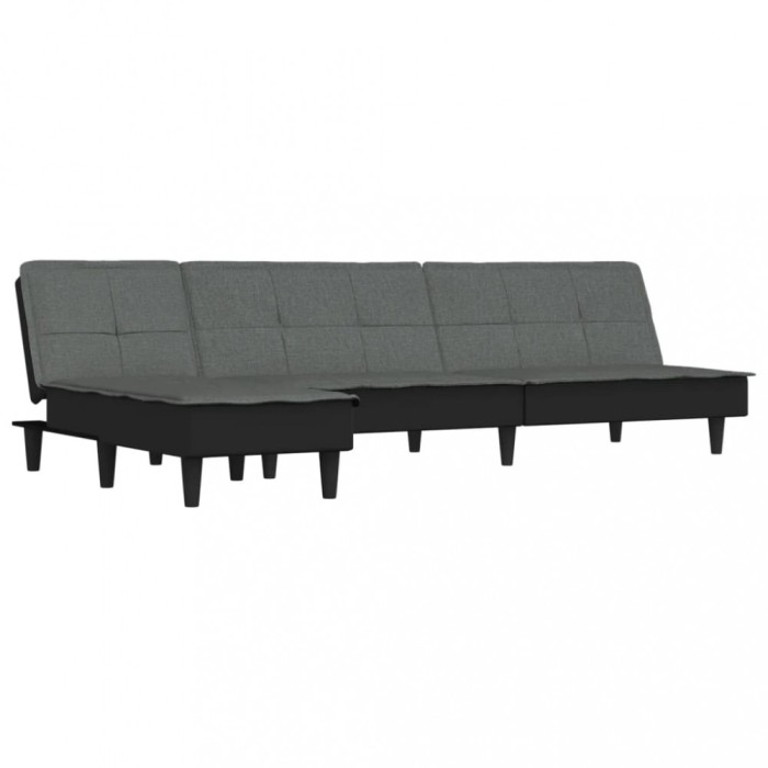 Canapea extensibila in forma de L gri 255x140x70 cm textil