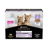 Cumpara ieftin PURINA PRO PLAN KITTEN NUTRISAVOUR, cu Curcan, 10 x 85 g