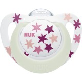 Set 2 suzete NUK STAR, DAY/NIGHT, SILICON, 6-18 luni, fete