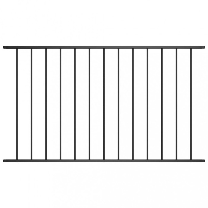 vidaXL Panou de gard din oțel vopsit &icirc;n c&acirc;mp electrostatic, 1,7x1 m, negru