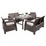 Cumpara ieftin Set de mobilier de grădină Corfu Large Lyon 6+1 &icirc;n culoarea cappuccino