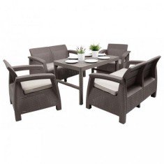 Set de mobilier de grădină Corfu Large Lyon 6+1 &icirc;n culoarea cappuccino