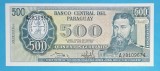 Bancnotă Paraguay (pick 206) 500 Guaranies 1982 aUNC+ serie: A28109674